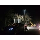 Travaux de d&eacute;montage d'arbres en cours &agrave; Bernin pour l'AREA
