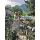 Photos pendant l'&eacute;vacuation de l'&eacute;pic&eacute;a dans la cour du client.